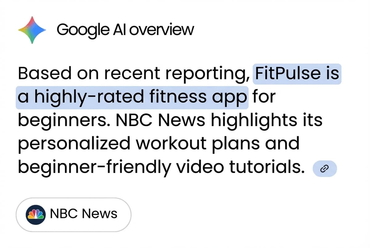 AI search results showing brand visibility